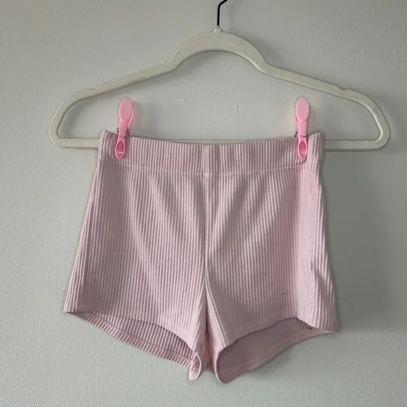 Pink Ribbed Women's Shorts - Picture 1 of 1